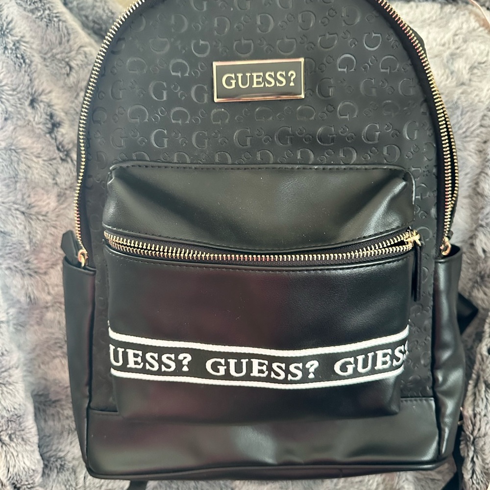 Guess Black Logo Backpack for Women